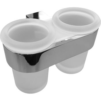 Стакан для зубных щеток Altasan Лотос ЛТ42Х двойной Хром — фото 1, Стаканы для зубных щеток