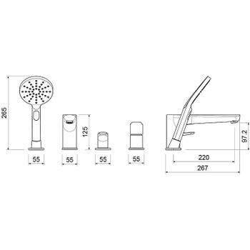Смеситель на борт ванны Aquatek Бетта AQ1148MB Черный матовый — фото 5, Смесители на борт ванны