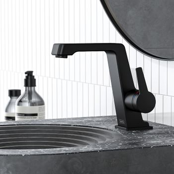 Смеситель для раковины Teska Thetis E5208 Черный матовый — фото 3, Смесители для раковины