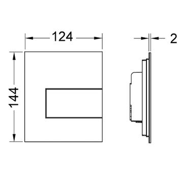 Клавиша смыва Tece Square Urinal 9242813 для писсуара Черная матовая — фото 2, Кнопки смыва
