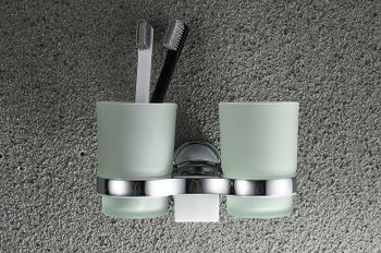 Стакан для зубных щеток Haiba HB1908 двойной Хром — фото 8, Стаканы для зубных щеток
