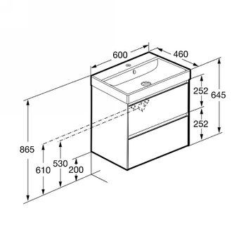 Тумба под раковину Roca Ona 60 A857613512 подвесная Светлый дуб — фото 7, Тумбы под раковину