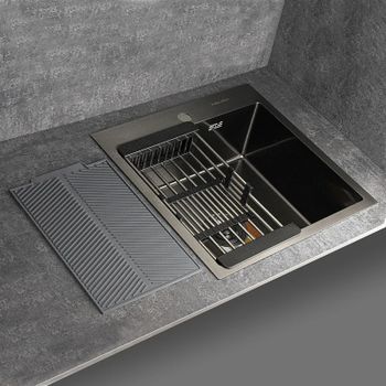 Кухонная мойка Fabia 50х45 50453G Графит — фото 5, Кухонные мойки