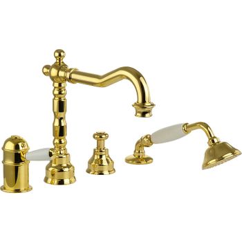 Смеситель на борт ванны Migliore Oxford 19167 с термостатом Золото — фото 1, Смесители на борт ванны