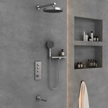 Душевая система Vincea Inspire VSFW-433TI2RCH с термостатом Хром — фото 3, Встраиваемые душевые комплекты