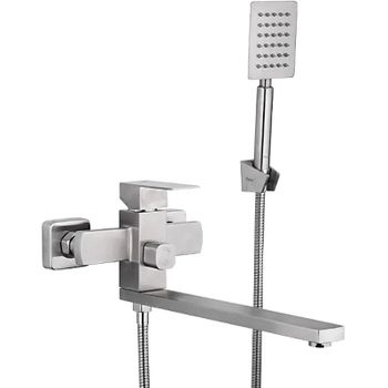 Смеситель для ванны Frap H802 F22802 универсальный Нержавеющая сталь — фото 1, Смеситель для ванны