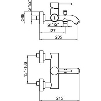 Смеситель для ванны Webert Elio EL850101015 Хром — фото 3, Смеситель для ванны