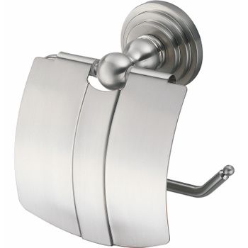 Держатель туалетной бумаги WasserKRAFT Ammer K-7025 с крышкой Хром матовый — фото 1, Держатели туалетной бумаги