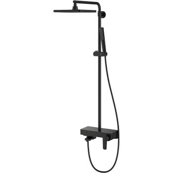 Душевая система Teska Niagara NG3580 с термостатом Черная — фото 1, Душевые стойки