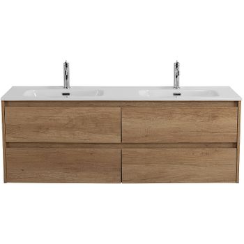 Тумба под раковину BelBagno Kraft 140 KRAFT-1400-4C-SO-2-RNN подвесная Rovere Nebrasca Nature — фото 1, Тумбы под раковину