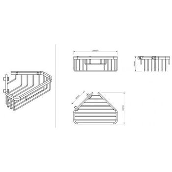 Полка корзина Sonia Contract 189847 угловая Черная матовая — фото 6, Полки для ванной и душа