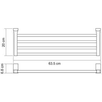 Полка для полотенец WasserKRAFT Leine K-5011W Хром — фото 3, Полки для полотенец
