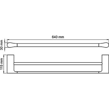 Полотенцедержатель WasserKRAFT Wiese K-8940 двойной Оружейная сталь — фото 4, Полотенцедержатели