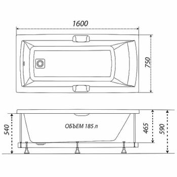 Акриловая ванна Triton Алекса 160x75 Щ0000049163 без гидромассажа — фото 7, Акриловые ванны