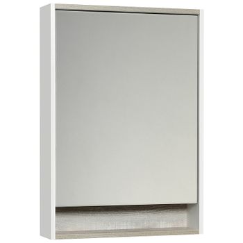 Зеркальный шкаф Aquaton Капри 60 1A230302KPDA0 с подсветкой Бетон пайн Белый — фото 1, Зеркальные шкафы в ванную