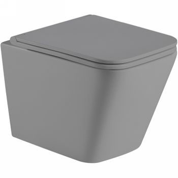 Унитаз WeltWasser Gelbach 041 MT-GR 10000008263 подвесной Серый матовый с сиденьем Микролифт — фото 1, Подвесные унитазы