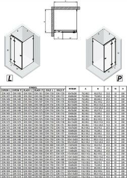 Душевой уголок New Trendy Avexa Black 100x120 R EXK-1595 профиль Черный стекло прозрачное — фото 14, Квадратные душевые уголки