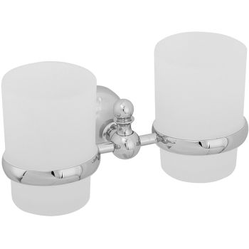 Стакан для зубных щеток Veragio Gialetta VR.GIL-6442.CR двойной Хром — фото 1, Стаканы для зубных щеток