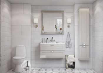 Тумба под раковину Aquaton Леон 80 1A186301LBPS0 подвесная Дуб белый — фото 4, Тумбы под раковину