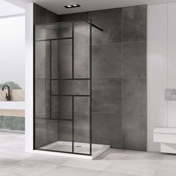 Душевая перегородка Abber Immer Offen 100 AG63100B8 профиль Черный стекло прозрачное — фото 1, Душевые перегородки