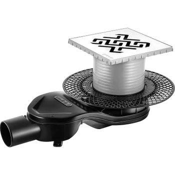 Душевой трап Berges Platz Antik 150x150 091161 с решеткой Хром — фото 1, Трапы для душа