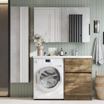 Тумба под раковину Aquaton Лондри 120 1A266901LHDR0 Дуб Рустикальный без фасада — фото 10, Тумбы под раковину