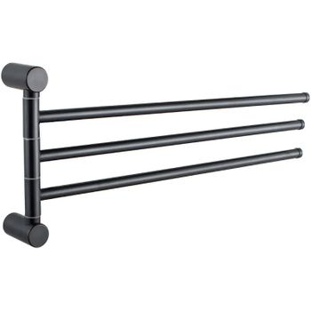 Полотенцедержатель Haiba HB8413-7 поворотный Черный матовый — фото 1, Полотенцедержатели