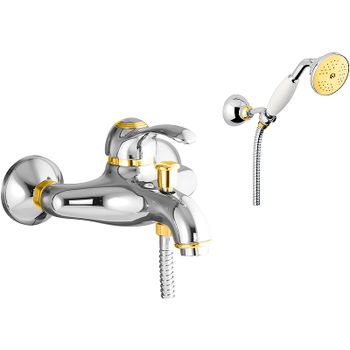 Смеситель для ванны Webert Aurora AU850101017 Хром Золото — фото 1, Смеситель для ванны