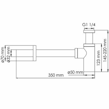Сифон для раковины WasserKRAFT Asphe A334 Розовое золото — фото 2, Сифоны для раковины