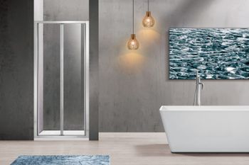 Душевая дверь Vincea Garda 90 VDB-1G900CL профиль Хром стекло прозрачное — фото 3, Складные душевые двери