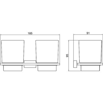 Стакан для зубных щеток Schein Klimt 9232MB двойной Черный матовый — фото 2, Стаканы для зубных щеток
