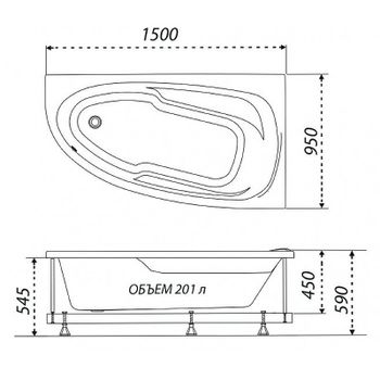 Акриловая ванна Triton 1ACReal Мадрид 150х95 L Щ0000045643 без гидромассажа — фото 7, Акриловые ванны