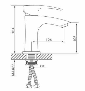 Смеситель для раковины Gappo G07-6 G1007-66 Черный матовый — фото 2, Смесители для раковины