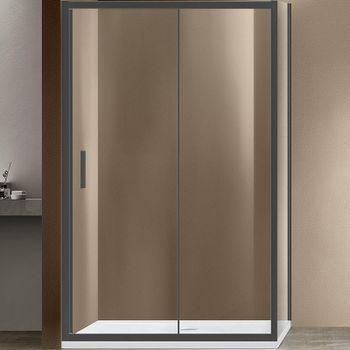 Душевой уголок Vincea Garda 150x90 VSR-1G9015CLGM профиль Вороненая сталь стекло прозрачное — фото 1, Прямоугольные душевые уголки