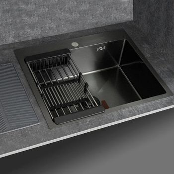 Кухонная мойка Fabia 60х50 60503G Графит — фото 5, Кухонные мойки