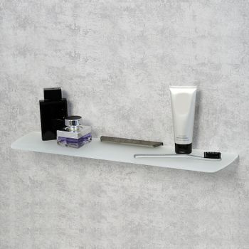 Стеклянная полка WasserKRAFT Wiese K-8924 Оружейная сталь — фото 2, Полки для ванной и душа