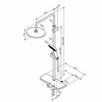 Душевая система Damixa Apollo 947730300 Черная матовая — фото 7, Душевые стойки