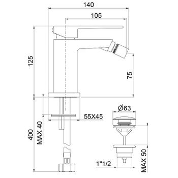 Смеситель для биде Webert Pegaso PE840102015 Хром — фото 2, Смесители для биде