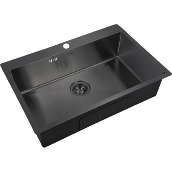 Кухонная мойка ZorG Grafit PVD 7551 GRAFIT Графит — фото 1, Кухонные мойки