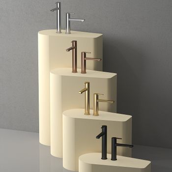 Смеситель для раковины Teska Liva Leo L E5429 Розовое золото — фото 2, Смесители для раковины