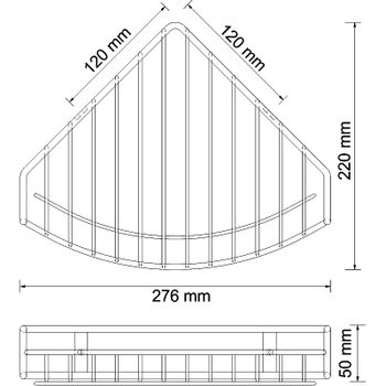 Полка корзина WasserKRAFT Isar K-1711 угловая Темная бронза — фото 4, Полки для ванной и душа