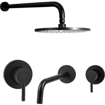 Комплект смесителей Paffoni Light KITLIG011NO006 Черный матовый — фото 1, Готовые комплекты для ванной комнаты