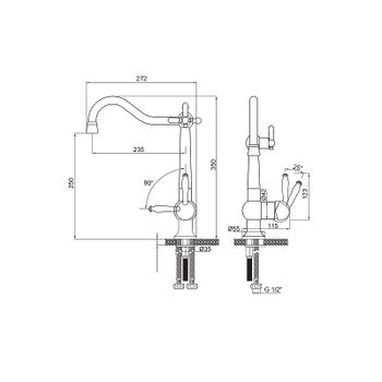 Смеситель для кухни Paulmark Retro Re213226-G Золото — фото 18, Смесители для кухни
