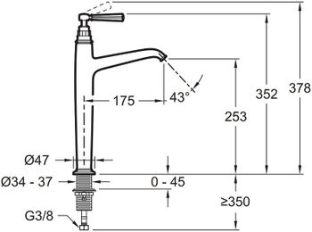 Смеситель для раковины Jacob Delafon Cleo 1889 E24309-BGG Золото глянцевое — фото 5, Смесители для раковины
