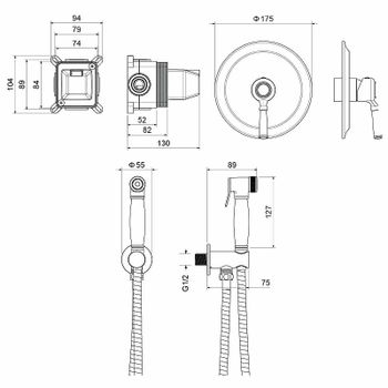 Гигиенический душ со смесителем Aquatek Классик AQ1519CR Хром — фото 6, Гигиенические души