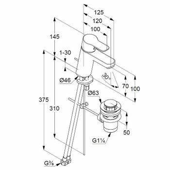 Комплект смесителей Kludi Pure Easy 376300565 Хром — фото 11, Готовые комплекты для ванной комнаты