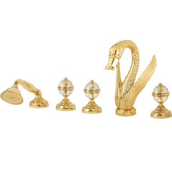 Смеситель на борт ванны Migliore Luxor 24243 Золото — фото 1, Смесители на борт ванны