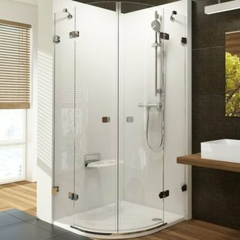 Душевой уголок Ravak Brilliant BSKK4-80 80х80 3U244A00Y1 профиль Хром стекло Transparent — фото 1, Душевые уголки четверть круга