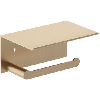 Держатель туалетной бумаги Nofer Verona 16876.G с полкой Золото матовое — фото 1, Держатели туалетной бумаги