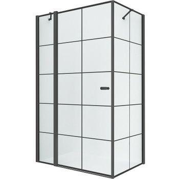 Душевой уголок New Trendy New Soleo Black 90х90 L K-0579 профиль Черный стекло прозрачное — фото 1, Квадратные душевые уголки